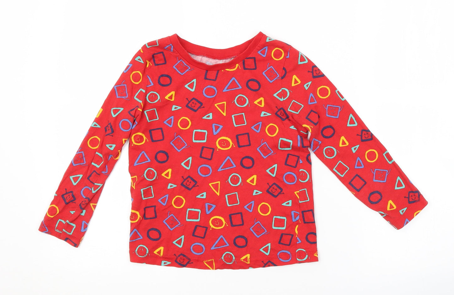 George Boys Red Geometric   Pyjama Top Size 5 Years