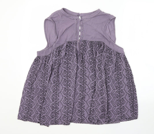 NEXT Womens Purple Argyle/Diamond  Basic Blouse Size 14