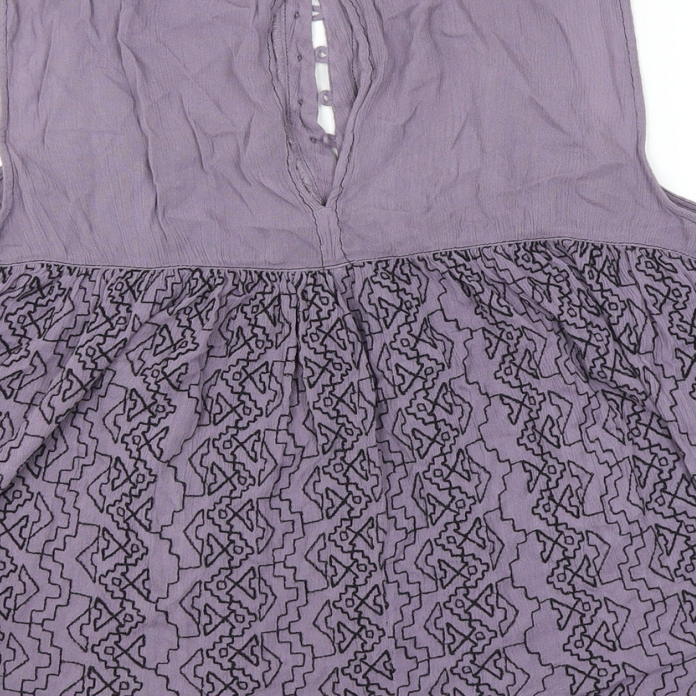 NEXT Womens Purple Argyle/Diamond  Basic Blouse Size 14