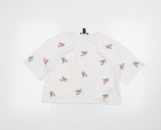 New Look Womens White   Basic T-Shirt Size 12