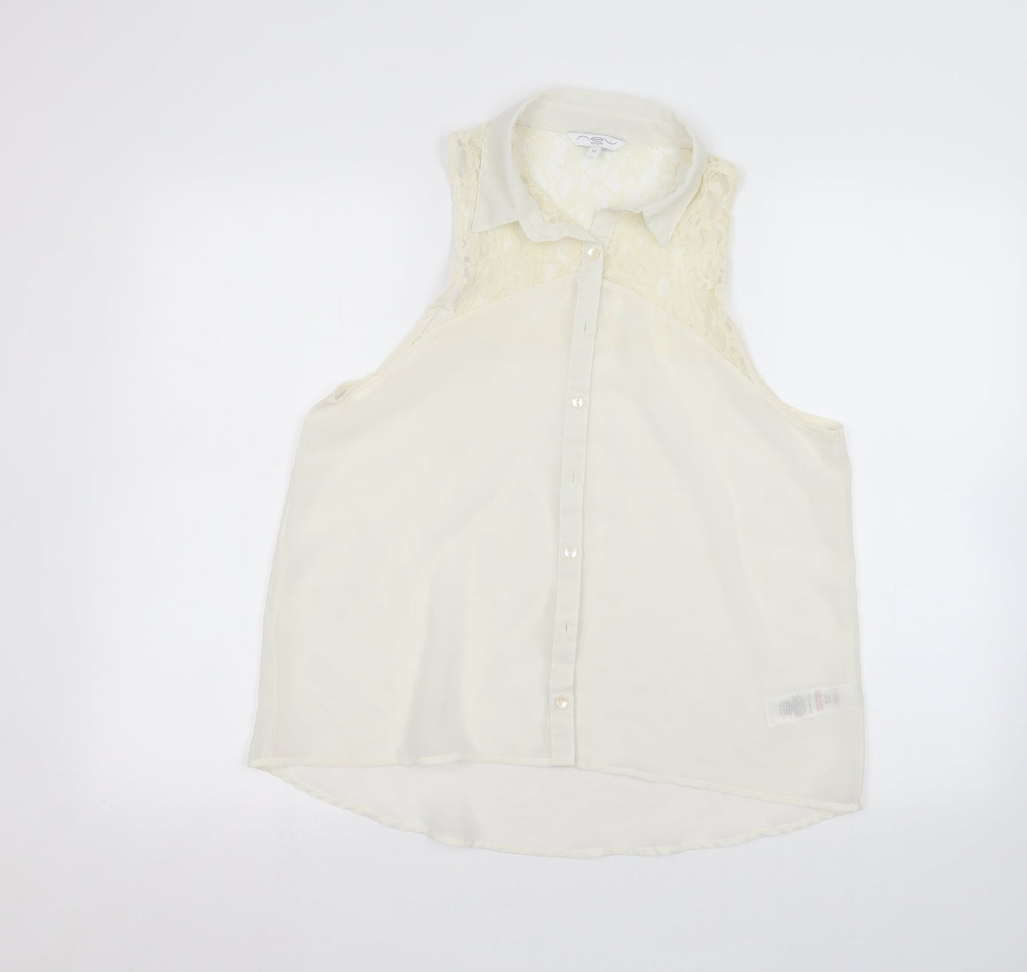 New Look Womens White   Basic Button-Up Size 12