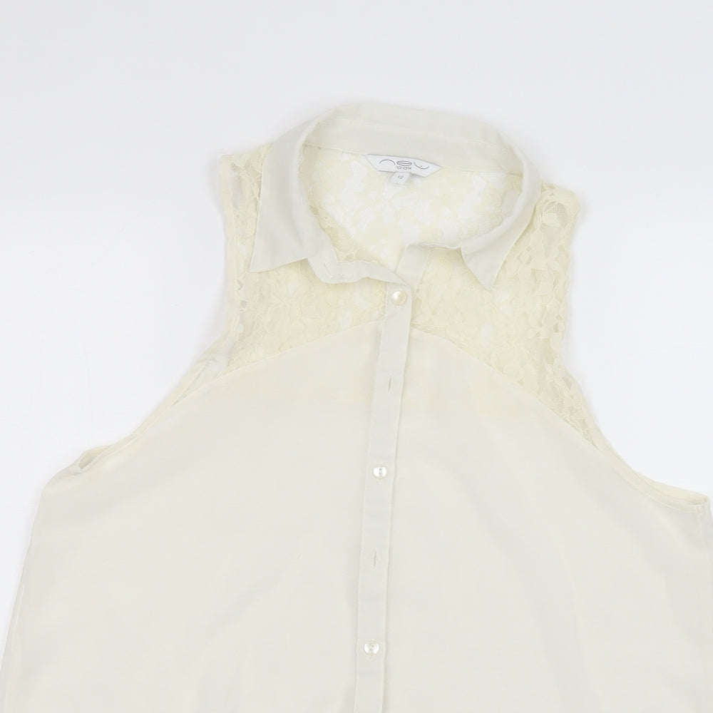 New Look Womens White   Basic Button-Up Size 12