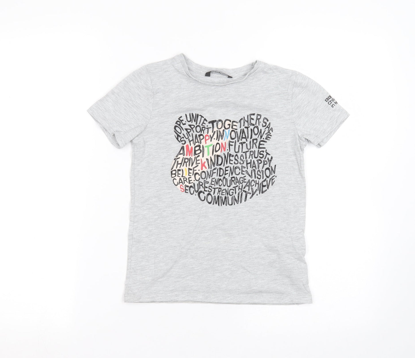 George Boys Grey   Basic T-Shirt Size 6-7 Years