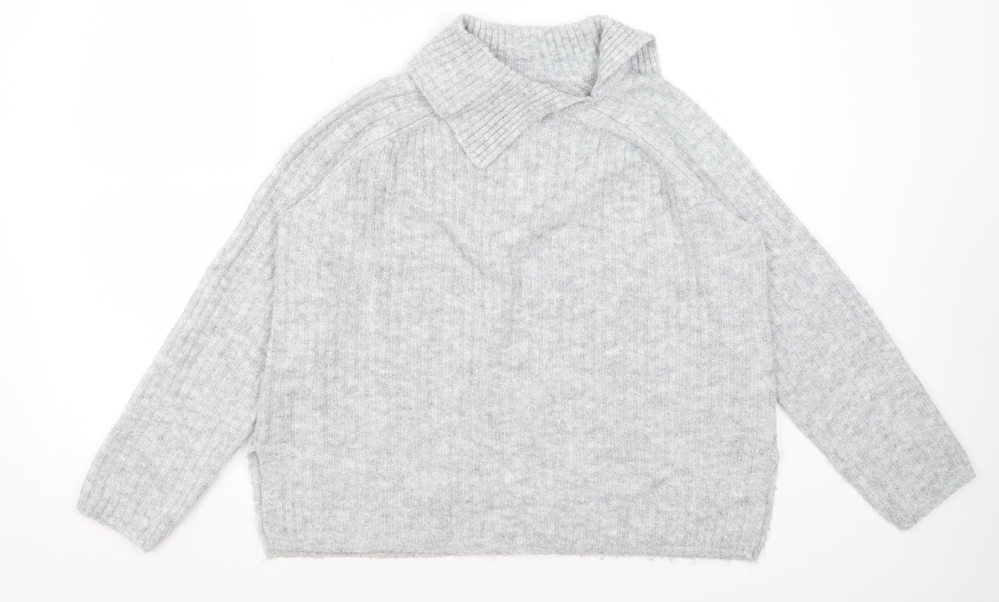 Very Womens Grey Roll Neck  Acrylic Pullover Jumper Size 10