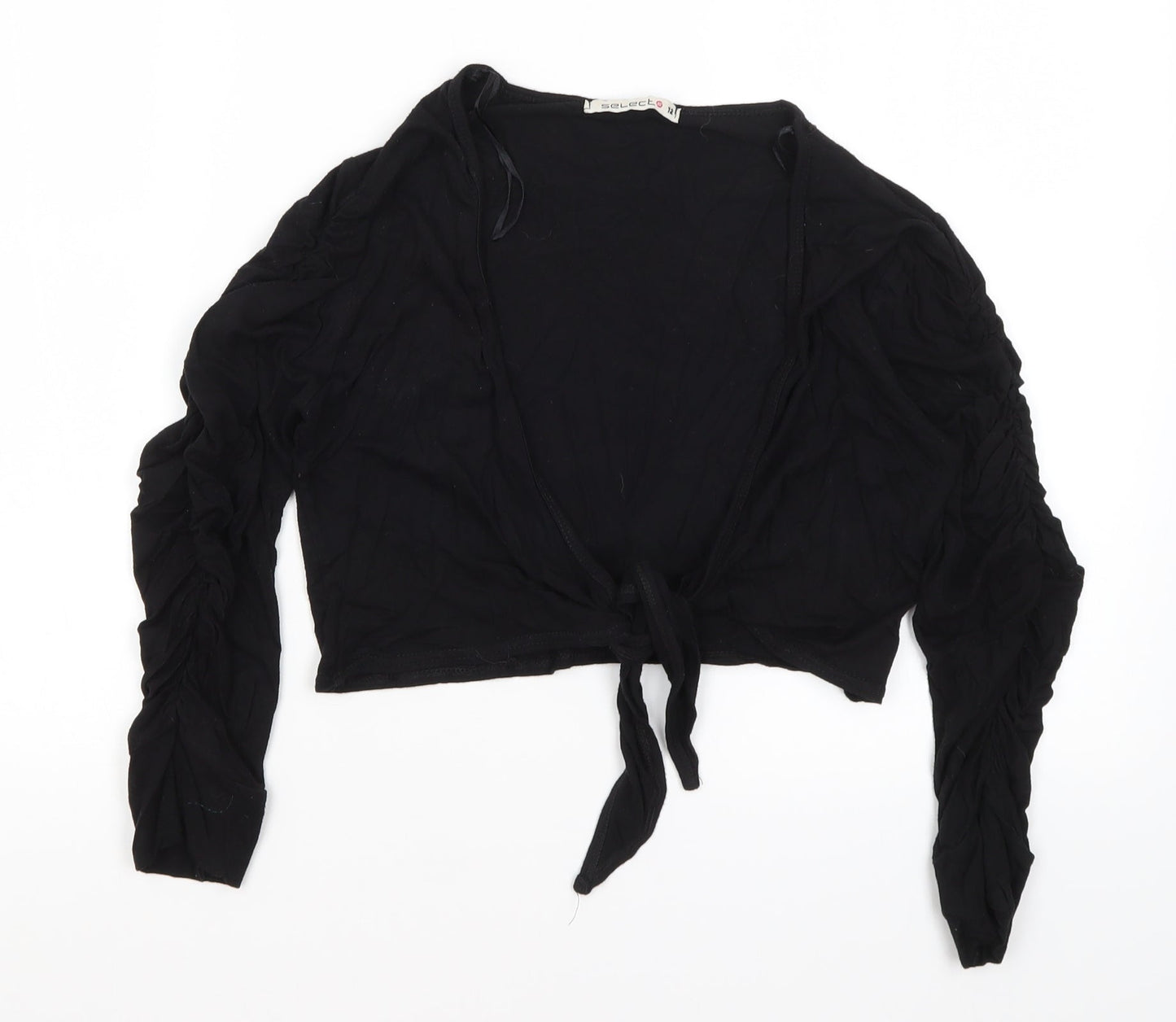 Select Womens Black Mock Neck  Viscose Shrug Jumper Size 12