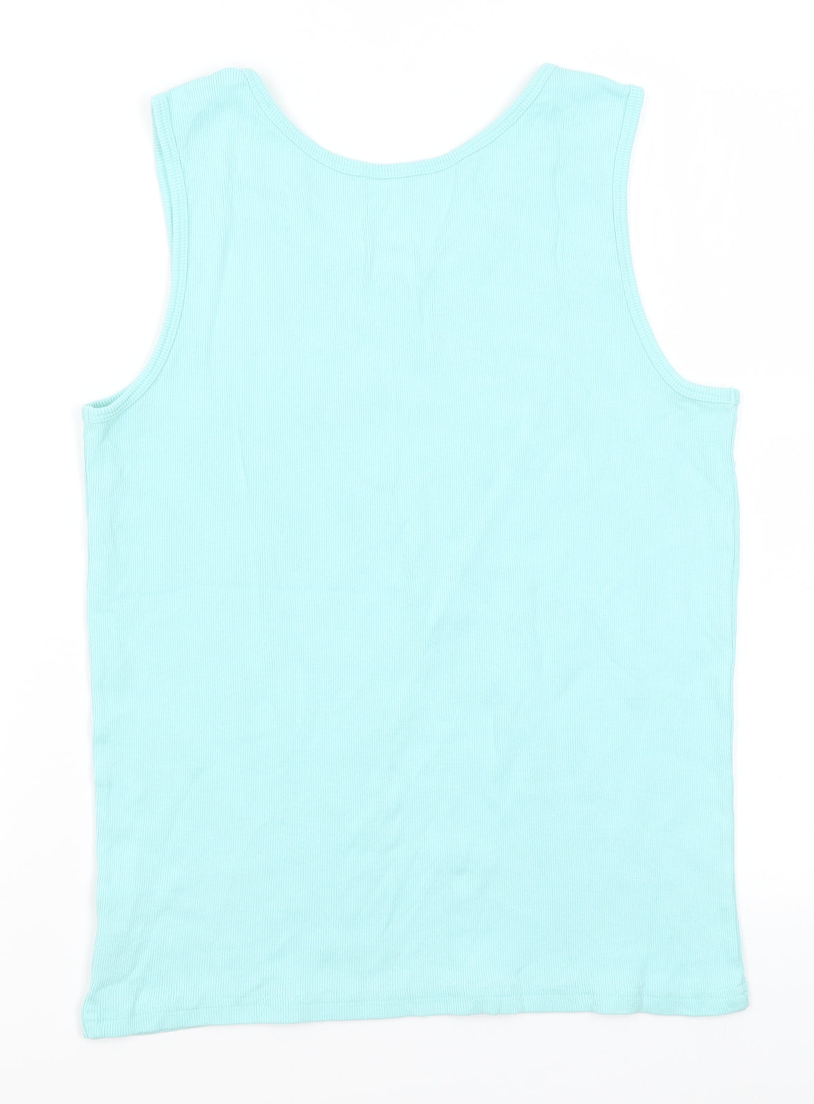 Fresh Produce Womens Blue  Cotton Basic Tank Size L