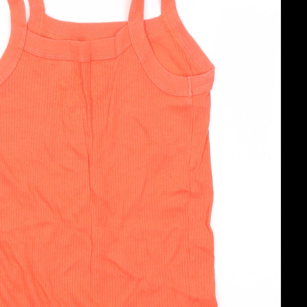 Cherokee Womens Orange  Cotton Basic Tank Size 14