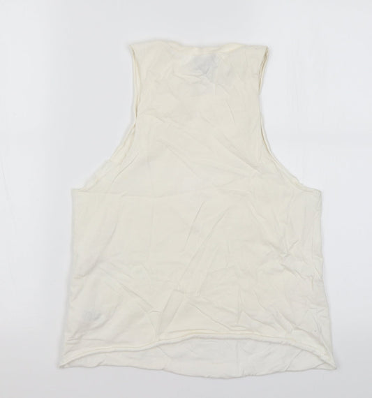 Toshop Womens Ivory  Cotton Basic Tank Size 8