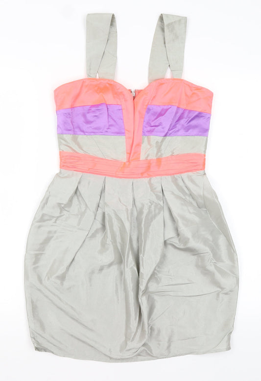 Lipsy Womens Grey  Polyester Mini  Size 10