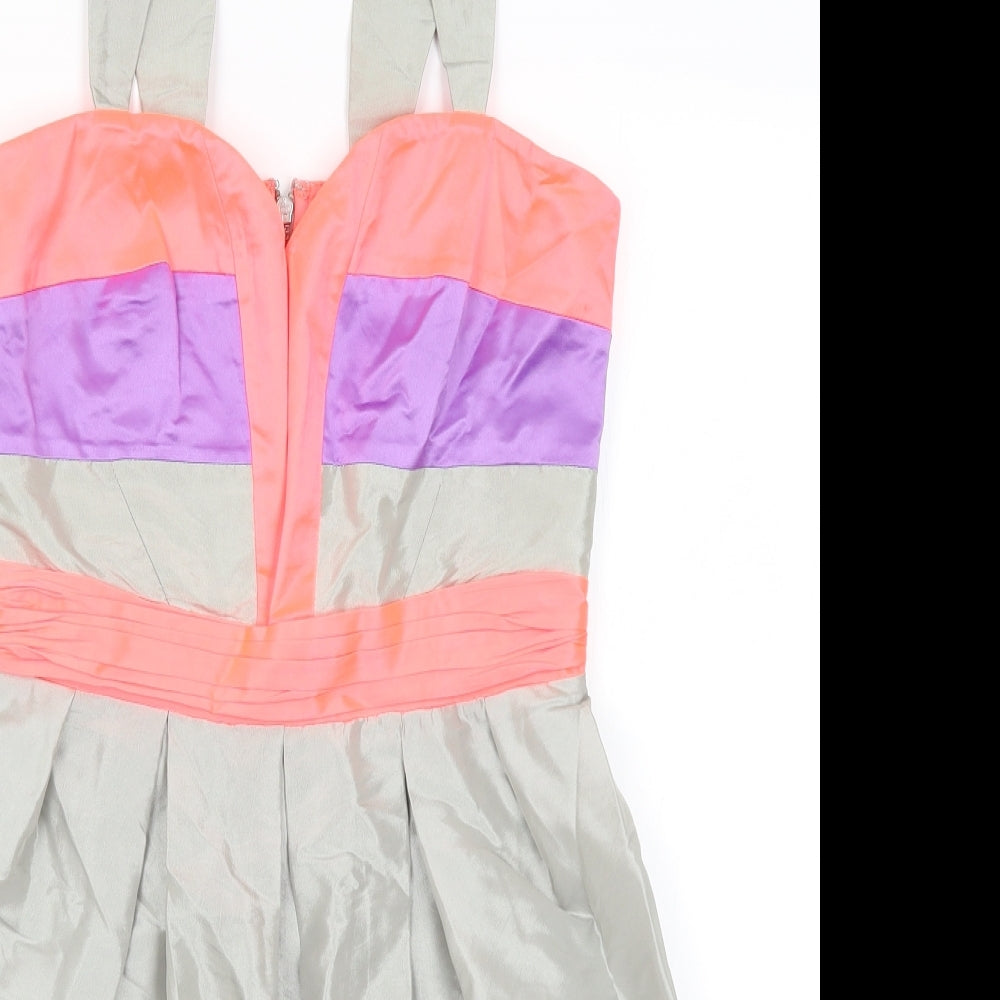 Lipsy Womens Grey  Polyester Mini  Size 10