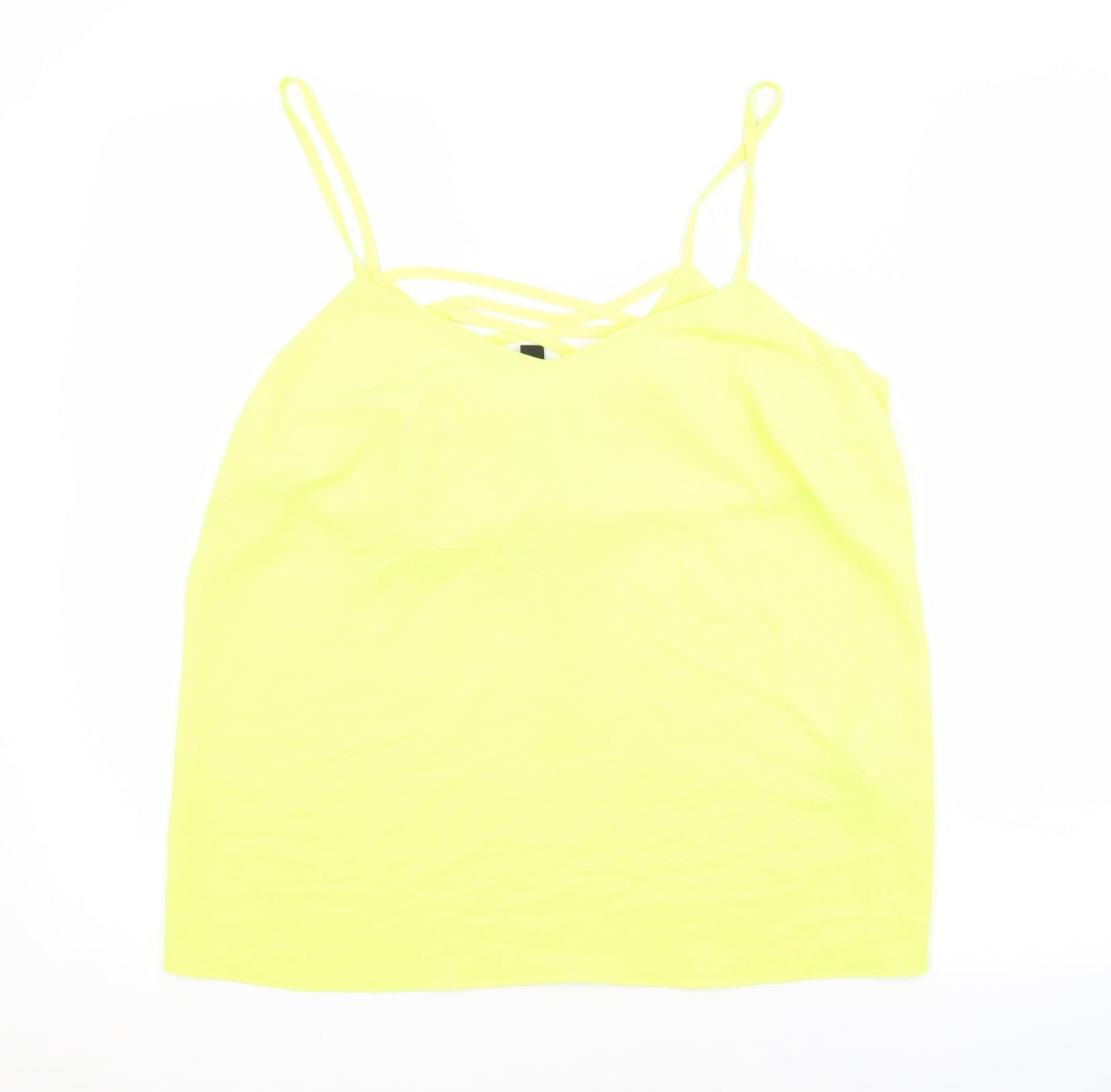 New Look Womens Yellow  Polyester Basic Tank Size 10