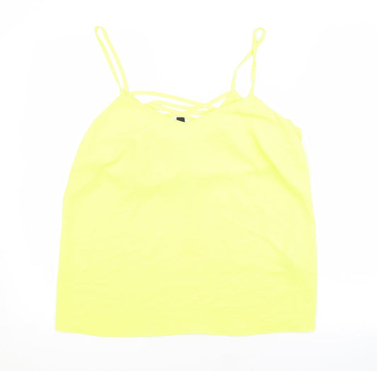 New Look Womens Yellow  Polyester Basic Tank Size 10