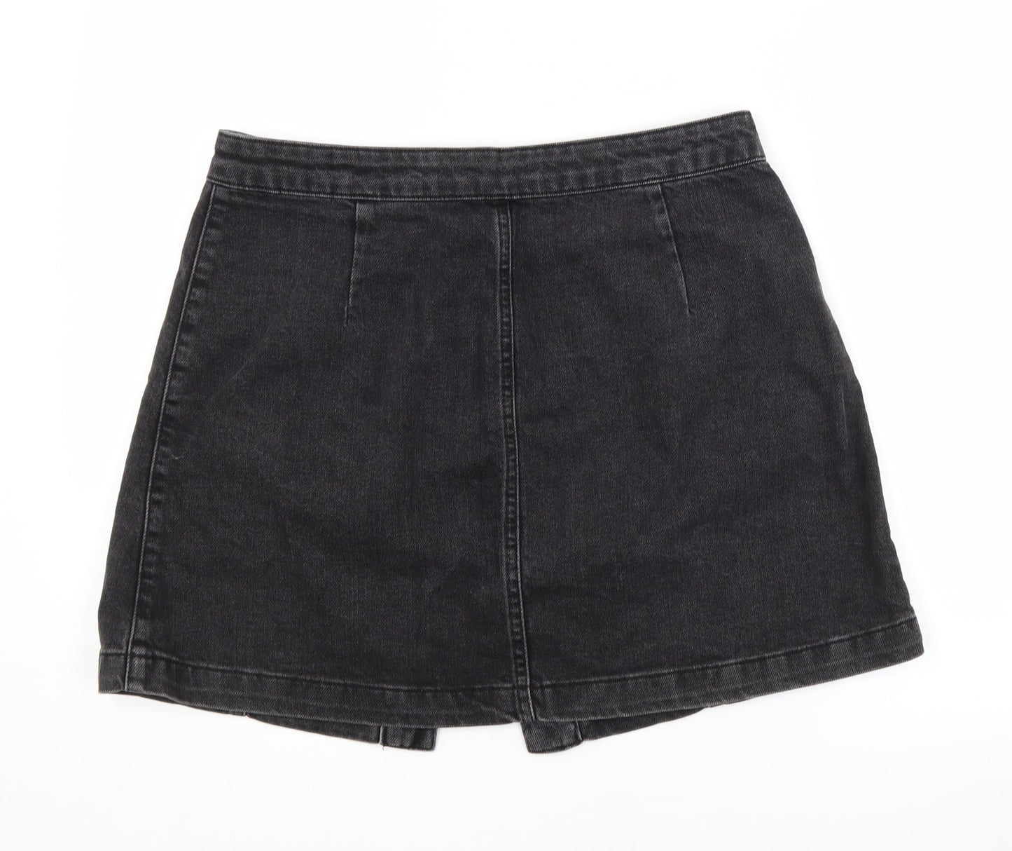 Topshop Womens Grey  Cotton A-Line Skirt Size 12