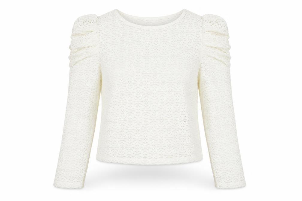 H&M Womens White Argyle/Diamond Polyester Basic Blouse Size S Scoop Neck