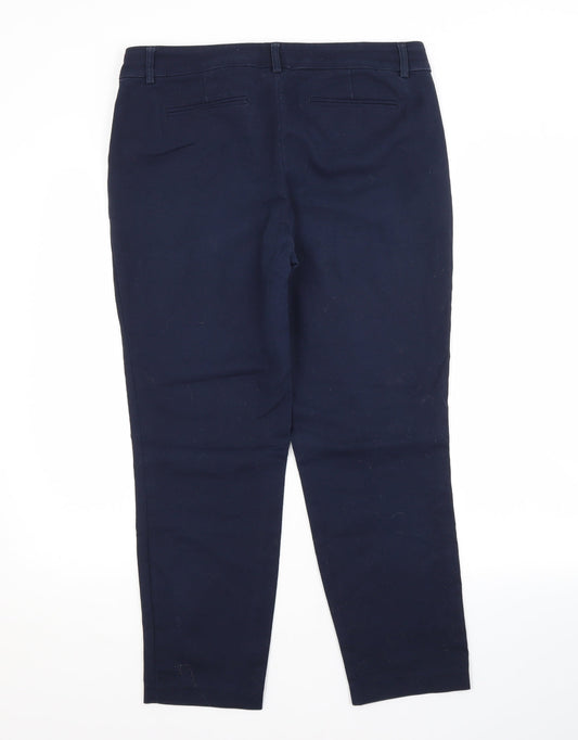 Hilary Radley Womens Blue  Cotton Trousers  Size 14 L26 in Regular