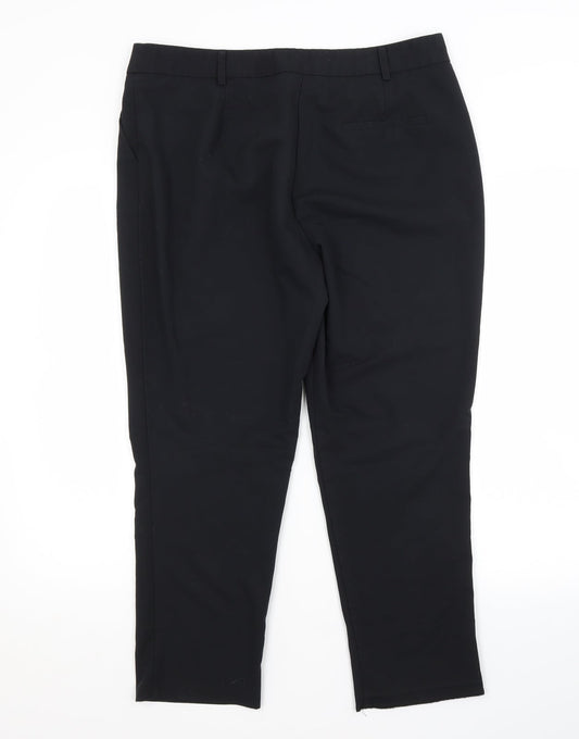 Dorothy Perkins Womens Black  Polyester Trousers  Size 14 L25 in Regular