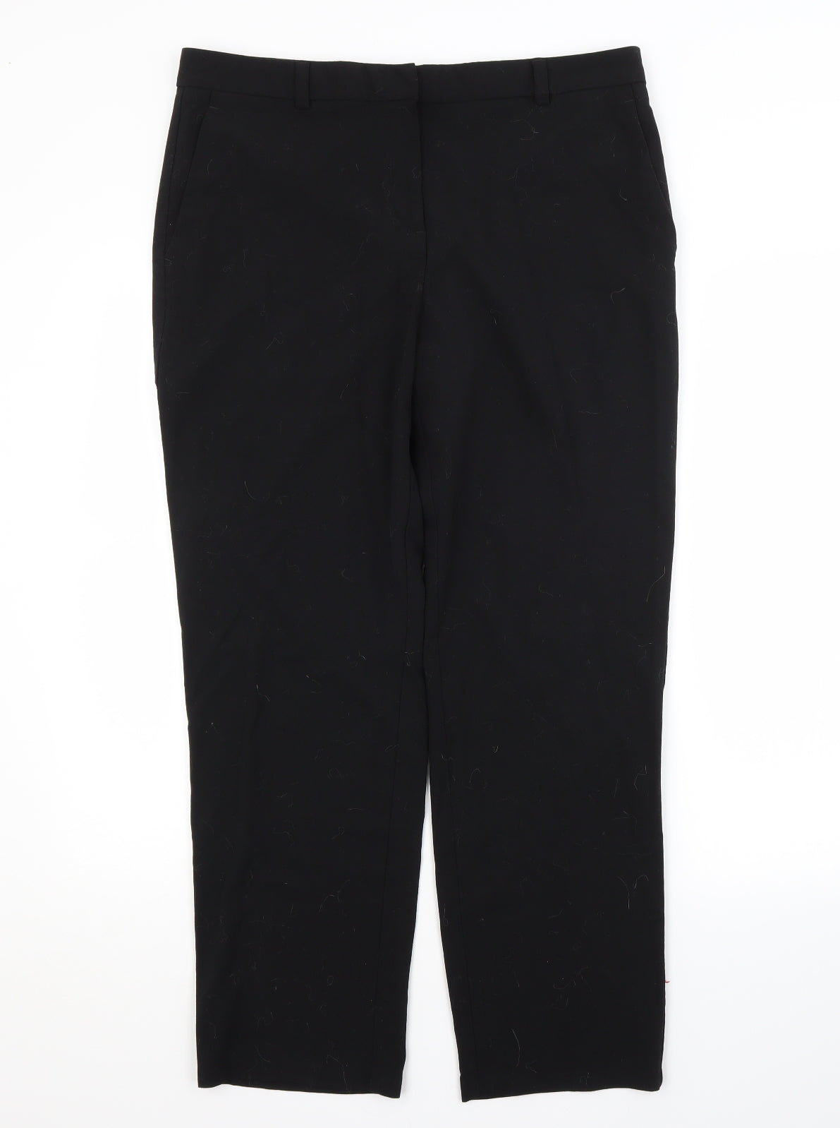 M&S Womens Black  Polyester Trousers  Size 14 L28 in Regular