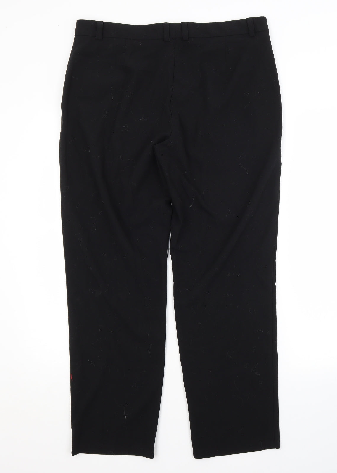 M&S Womens Black  Polyester Trousers  Size 14 L28 in Regular