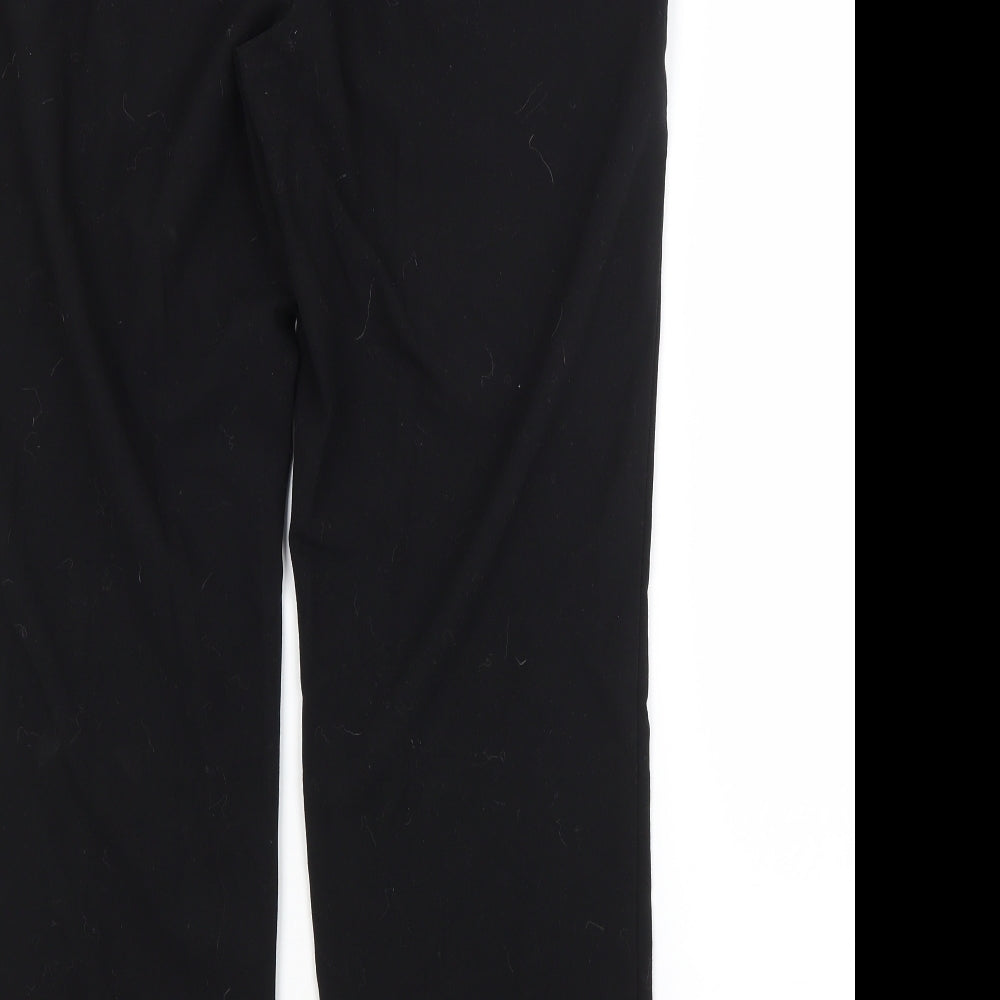 M&S Womens Black  Polyester Trousers  Size 14 L28 in Regular
