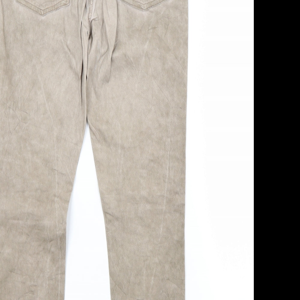 Janina Womens Beige  Cotton Straight Jeans Size 10 L26 in Regular