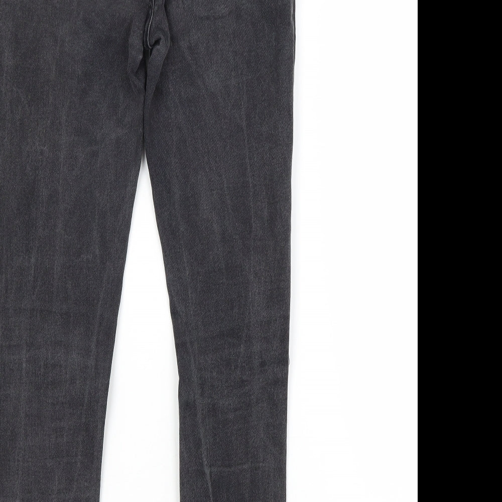 PRETTYLITTLETHING Womens Grey  Cotton Skinny Jeans Size 8 L25 in Regular