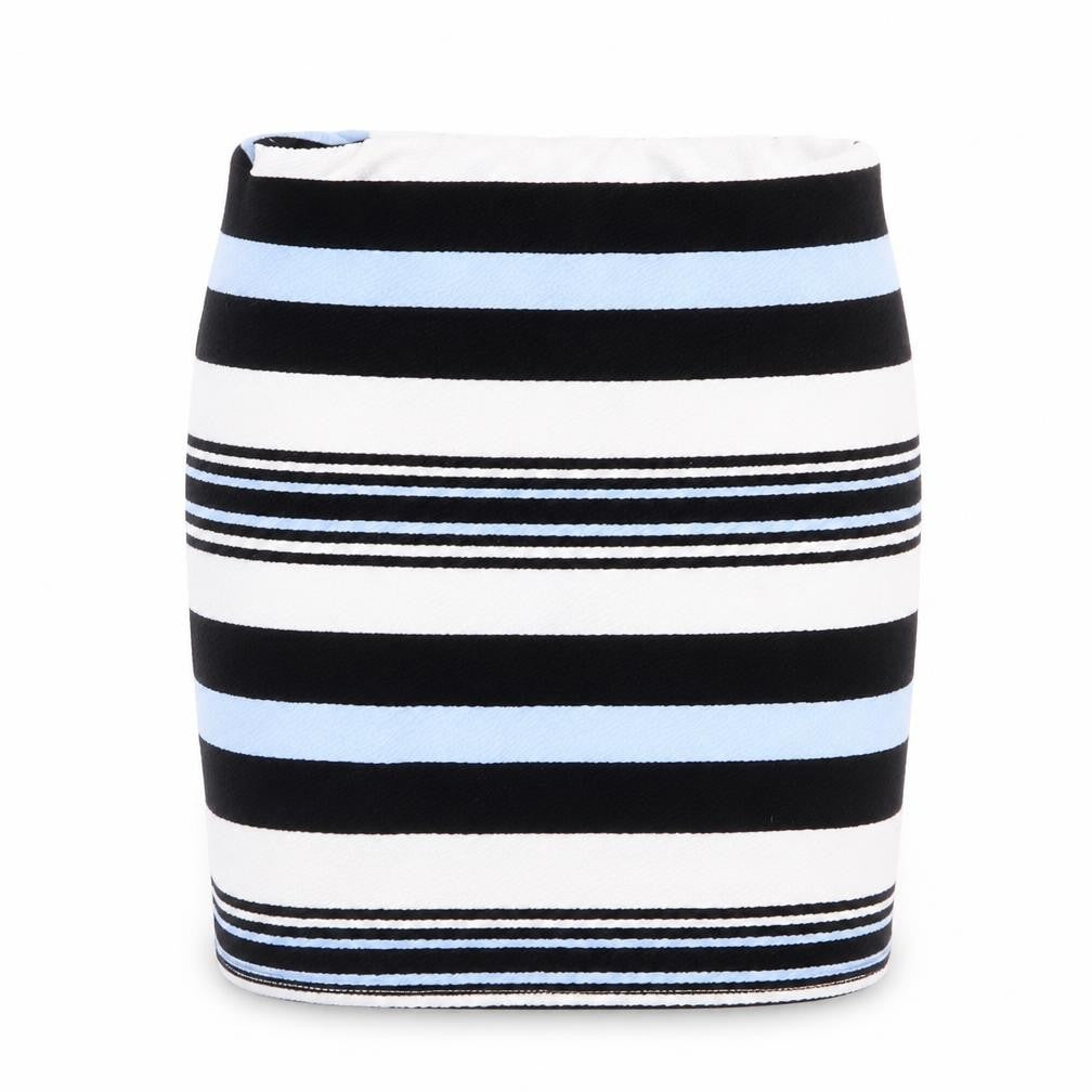 915 Generation Girls  Striped Polyester A-Line Skirt Size 10-11 Years  Regular  - Black Pale Blue White Strips