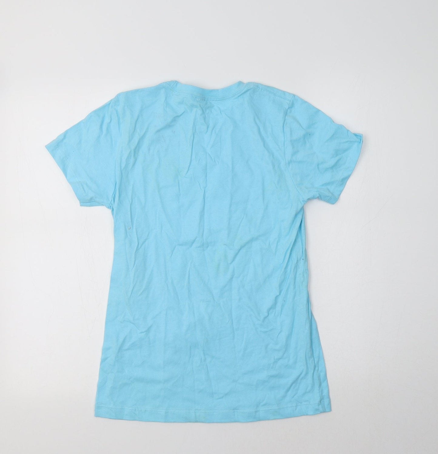 Next Level Womens Blue  Cotton Basic T-Shirt Size M Crew Neck