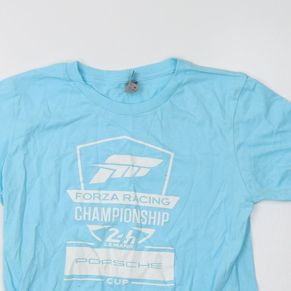 Next Level Womens Blue  Cotton Basic T-Shirt Size M Crew Neck