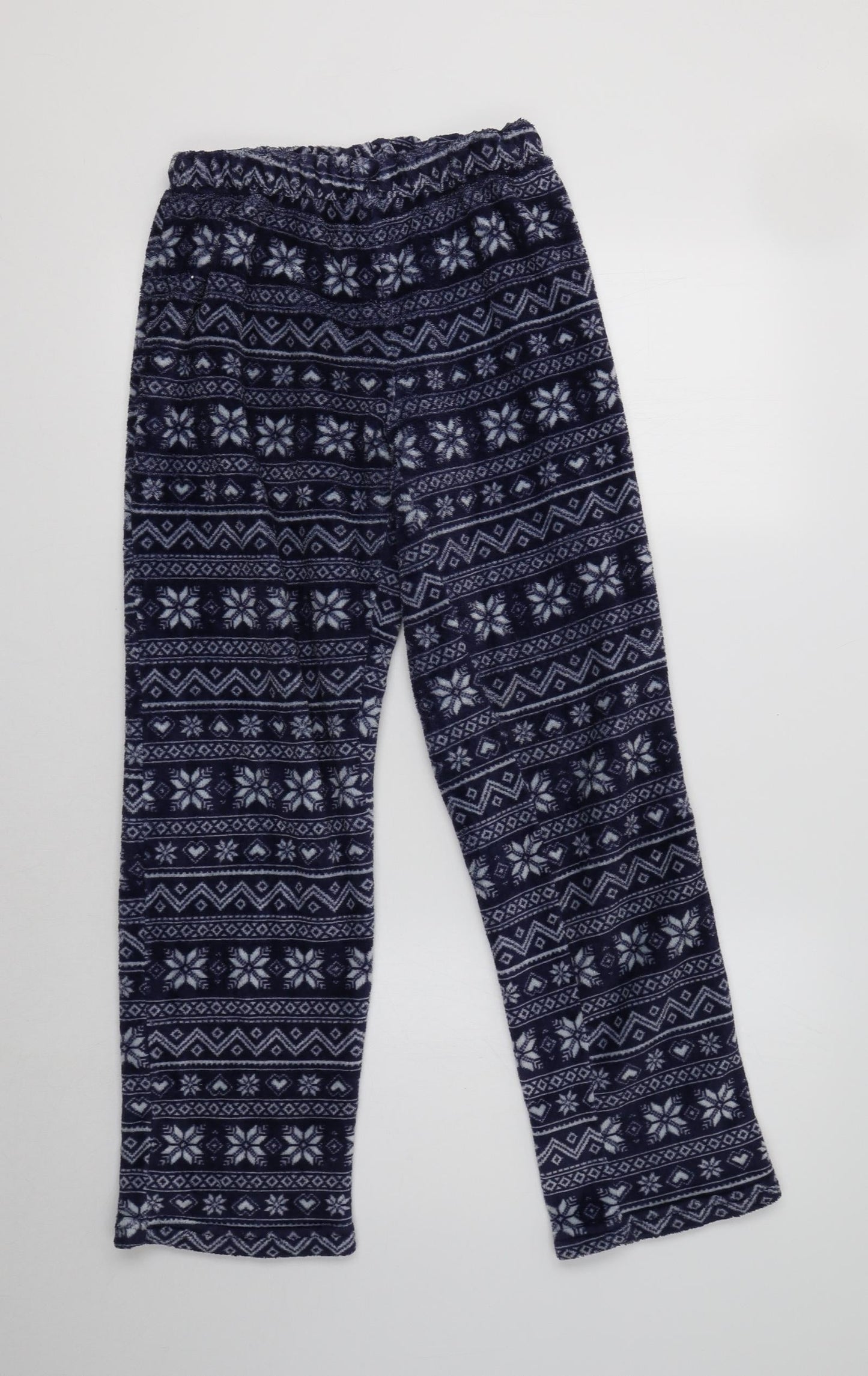 George Womens Blue Fair Isle Polyester  Pyjama Pants Size 8