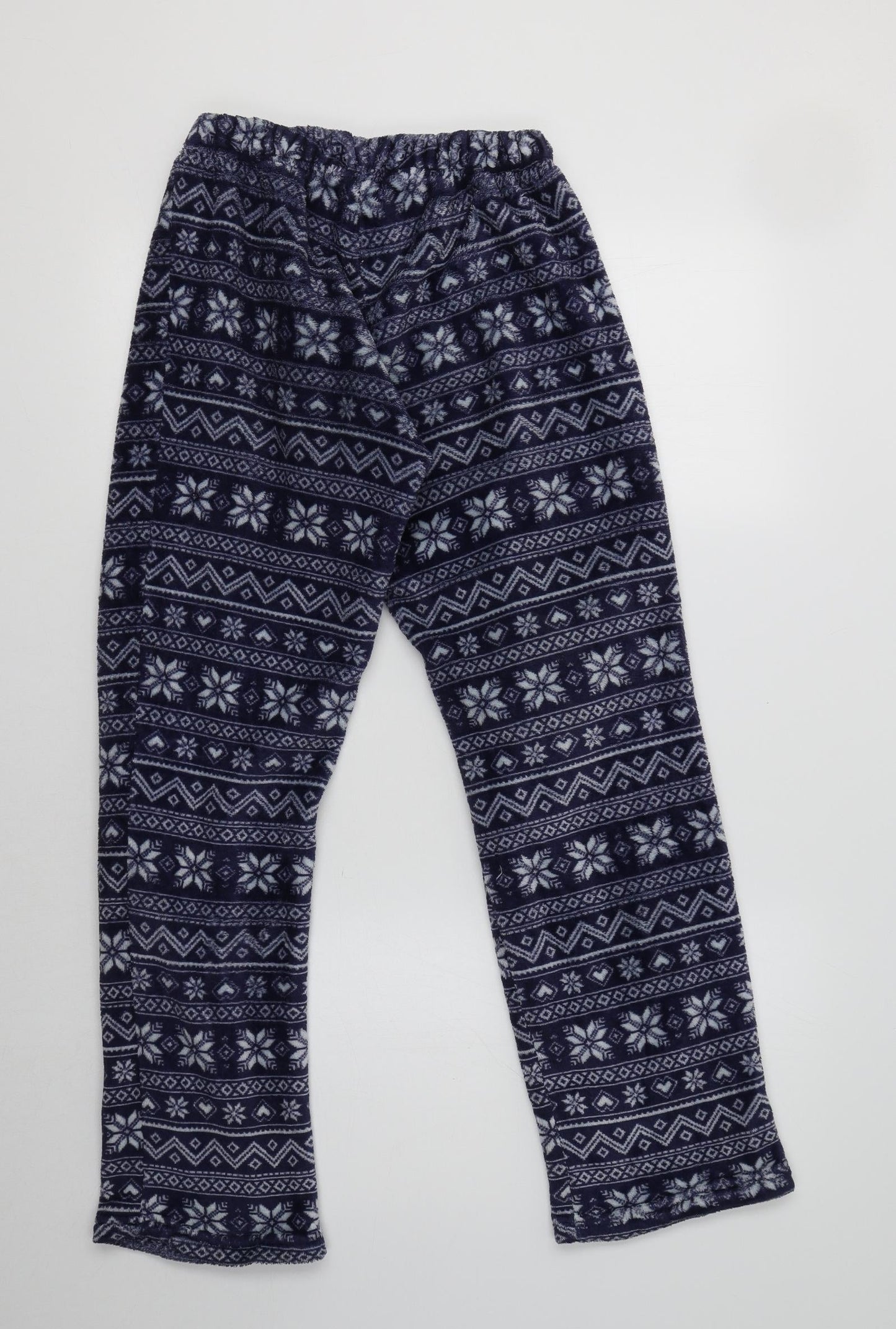 George Womens Blue Fair Isle Polyester  Pyjama Pants Size 8