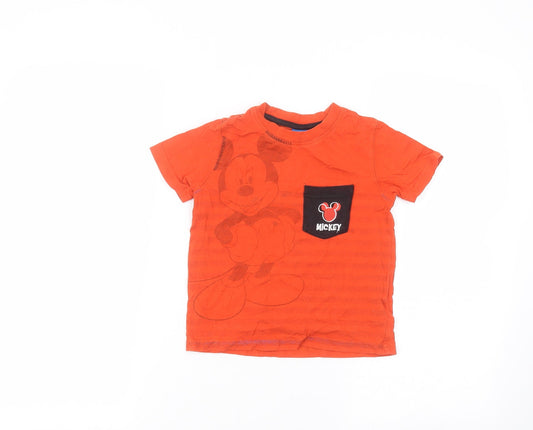 George Boys Orange  Cotton Basic T-Shirt Size 2-3 Years