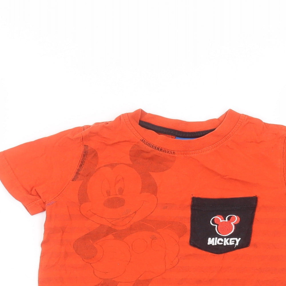 George Boys Orange  Cotton Basic T-Shirt Size 2-3 Years