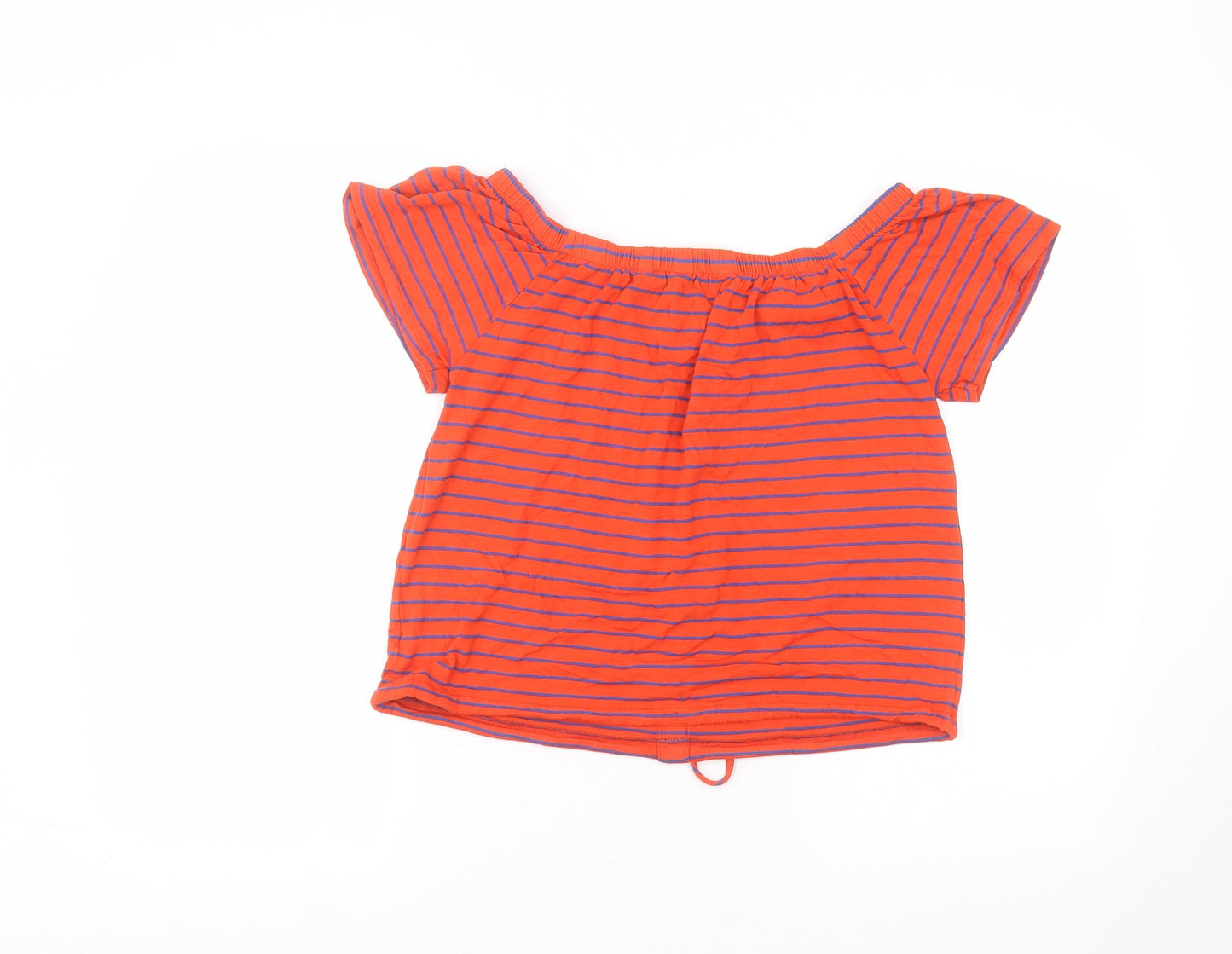 NEXT Womens Red Striped Viscose Basic T-Shirt Size 8