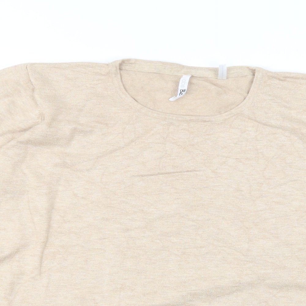 label be Womens Beige  Viscose Basic T-Shirt Size 20 Round Neck