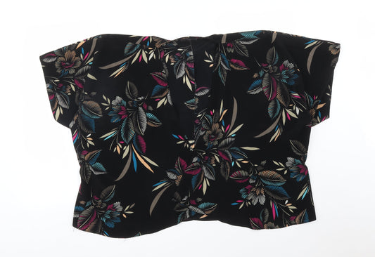 Jane Norman Womens Black  Floral Polyester Cardigan Jumper Size 10