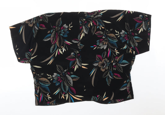 Jane Norman Womens Black  Floral Polyester Cardigan Jumper Size 10