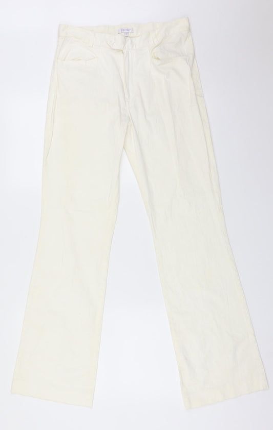 SAVIDA Womens Yellow  Cotton Trousers  Size 12 L31 in Regular
