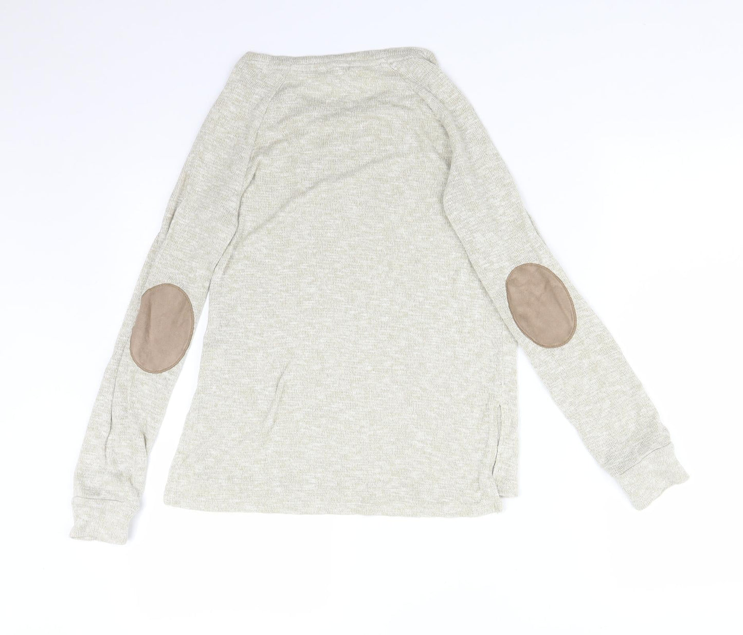Bershka Womens Beige  Viscose Basic T-Shirt Size XS Round Neck