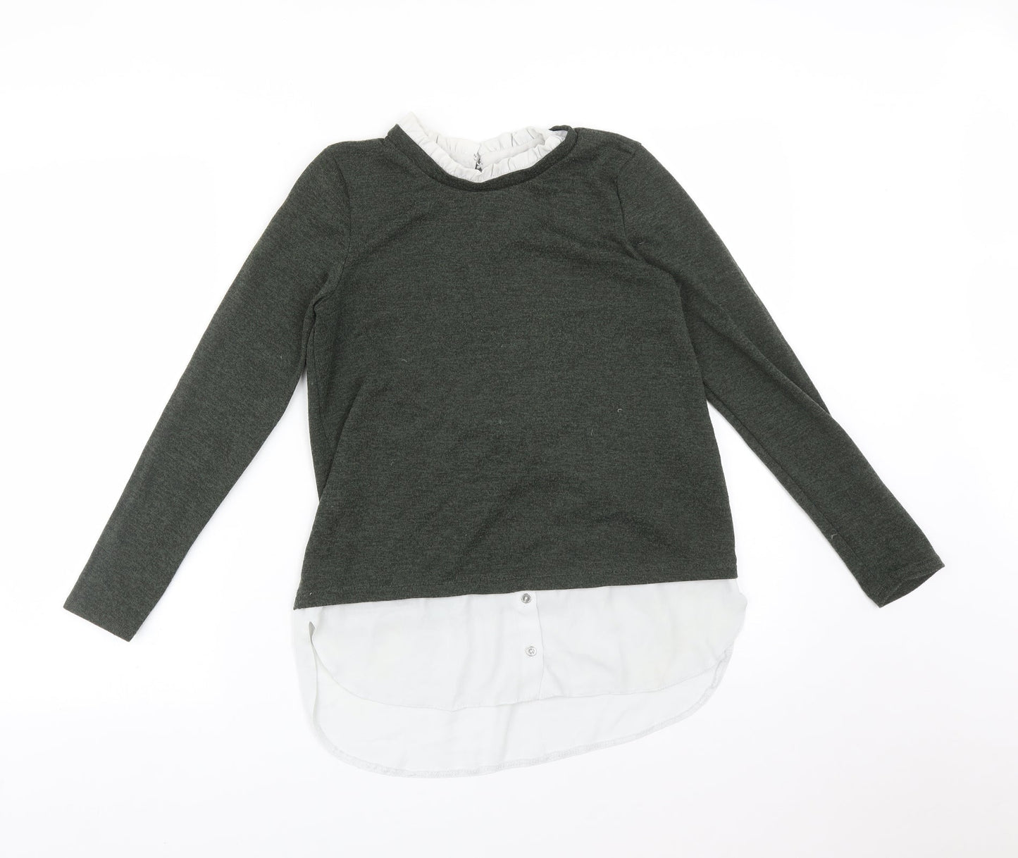 Dorothy Perkins Womens Green  Polyester Basic T-Shirt Size 8 Round Neck