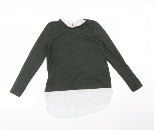 Dorothy Perkins Womens Green  Polyester Basic T-Shirt Size 8 Round Neck