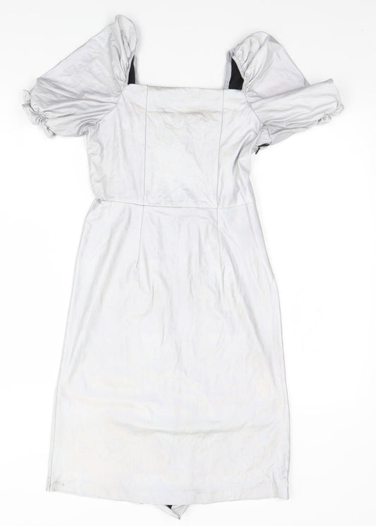 JARH MARC Womens Silver  Polyester A-Line  Size M