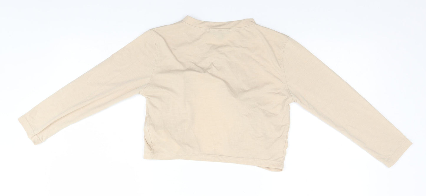 Missguided Womens Beige Round Neck  Polyester Cardigan Jumper Size 10
