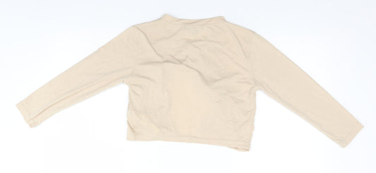 Missguided Womens Beige Round Neck  Polyester Cardigan Jumper Size 10