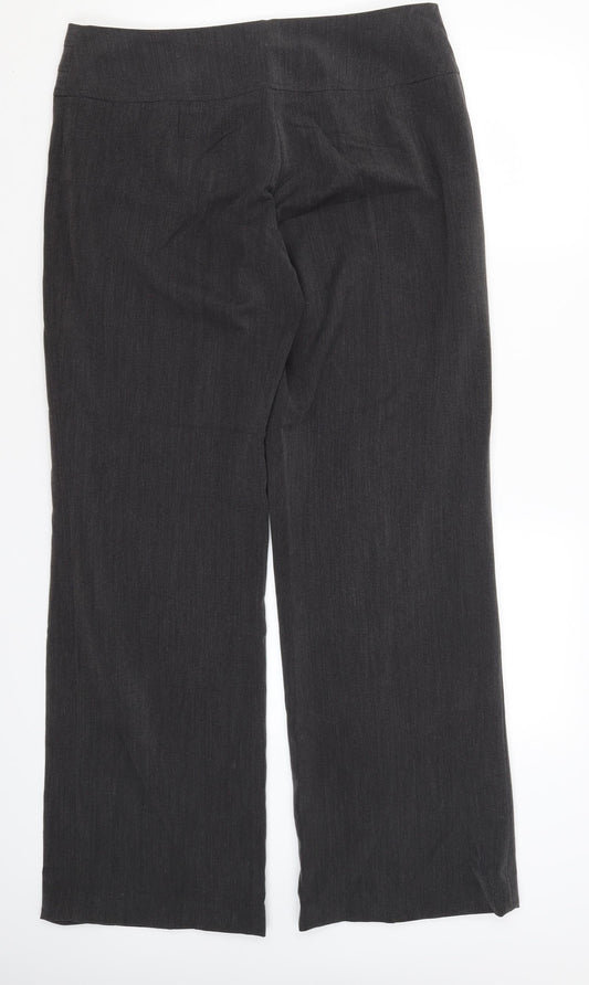 Collection Womens Grey  Polyester Dress Pants Trousers Size 14 L31 in Regular