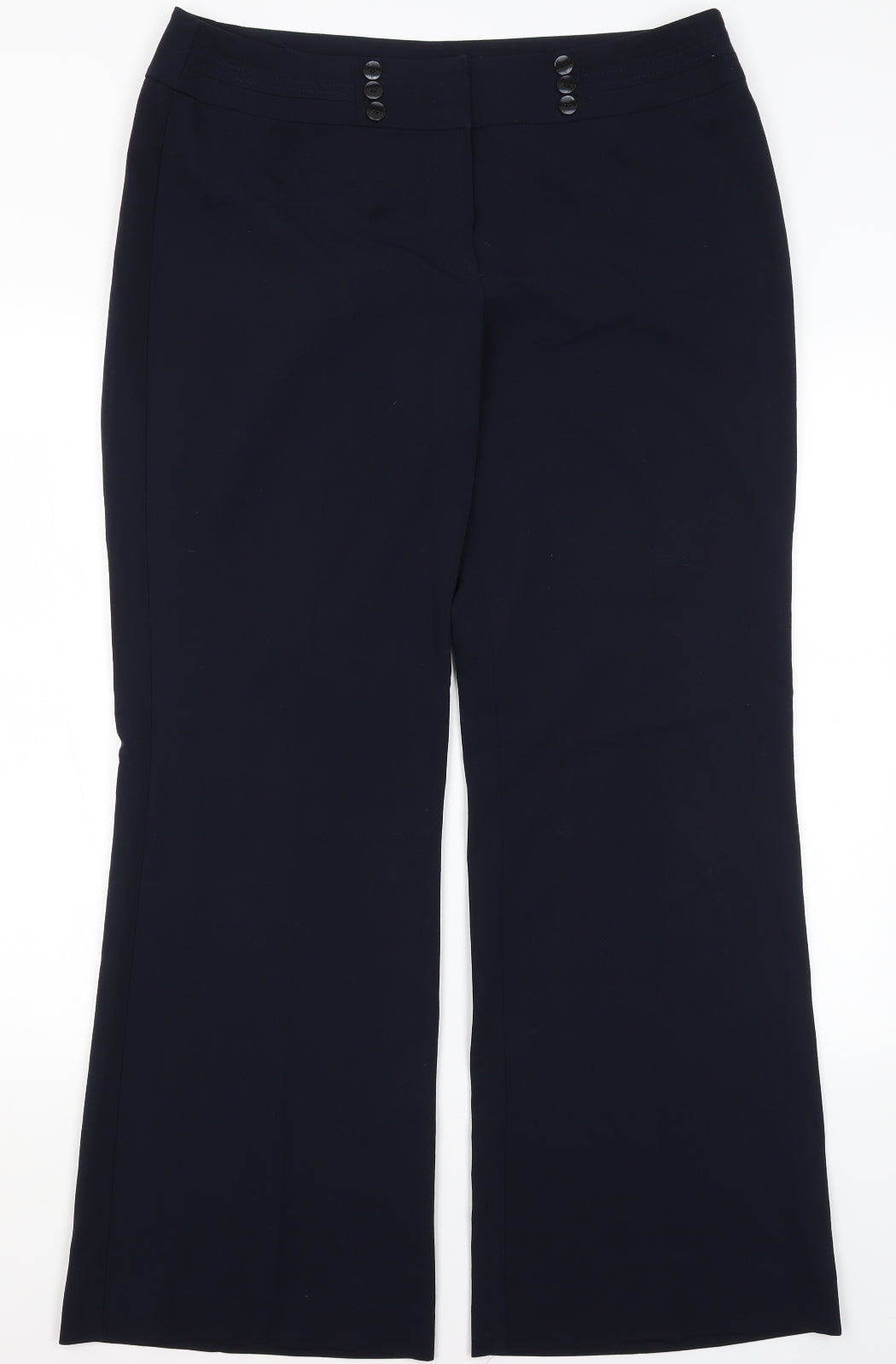 Collection Womens Blue  Polyester Dress Pants Trousers Size 14 L30 in Regular