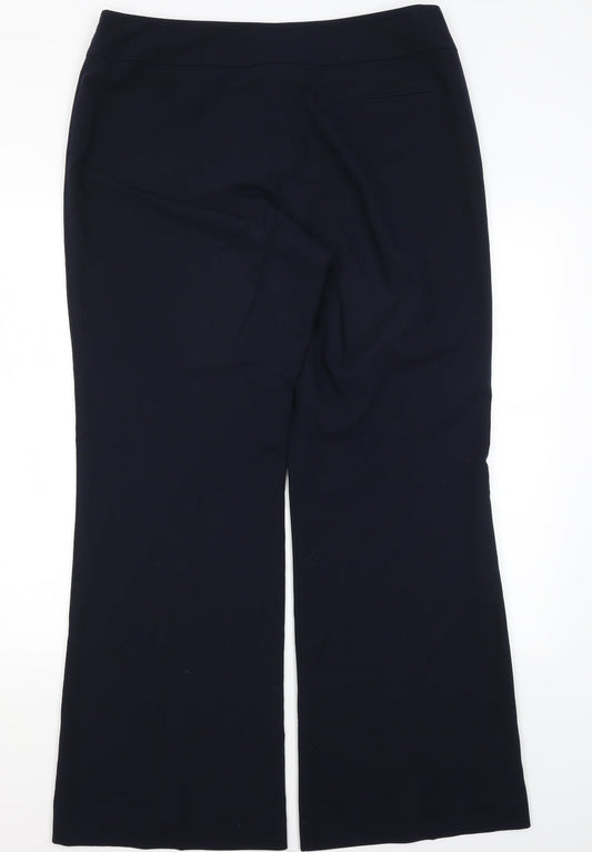 Collection Womens Blue  Polyester Dress Pants Trousers Size 14 L30 in Regular