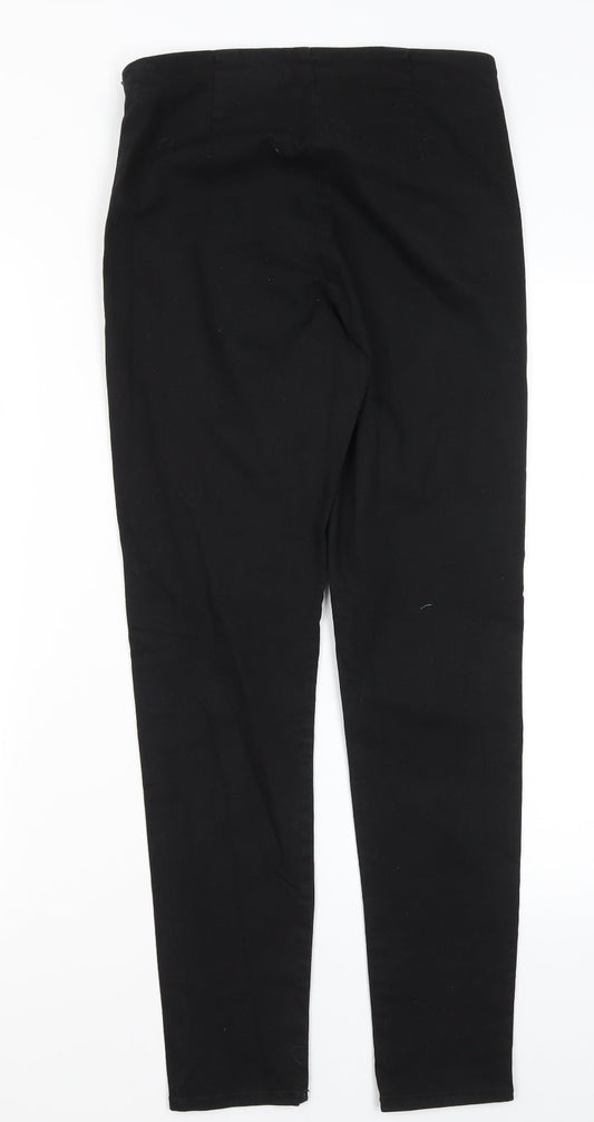 Divided Womens Black  Cotton Trousers  Size 12 L27 in Regular