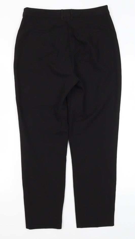 Preworn Womens Black  Polyester Dress Pants Trousers Size 10 L25.5 in Regular