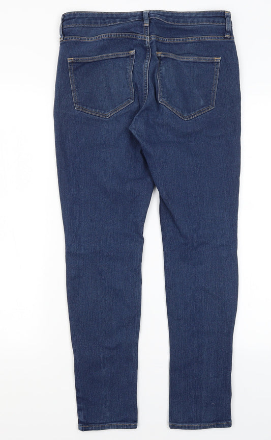 H&M Womens Blue  Cotton Straight Jeans Size 28 in L27 in Regular