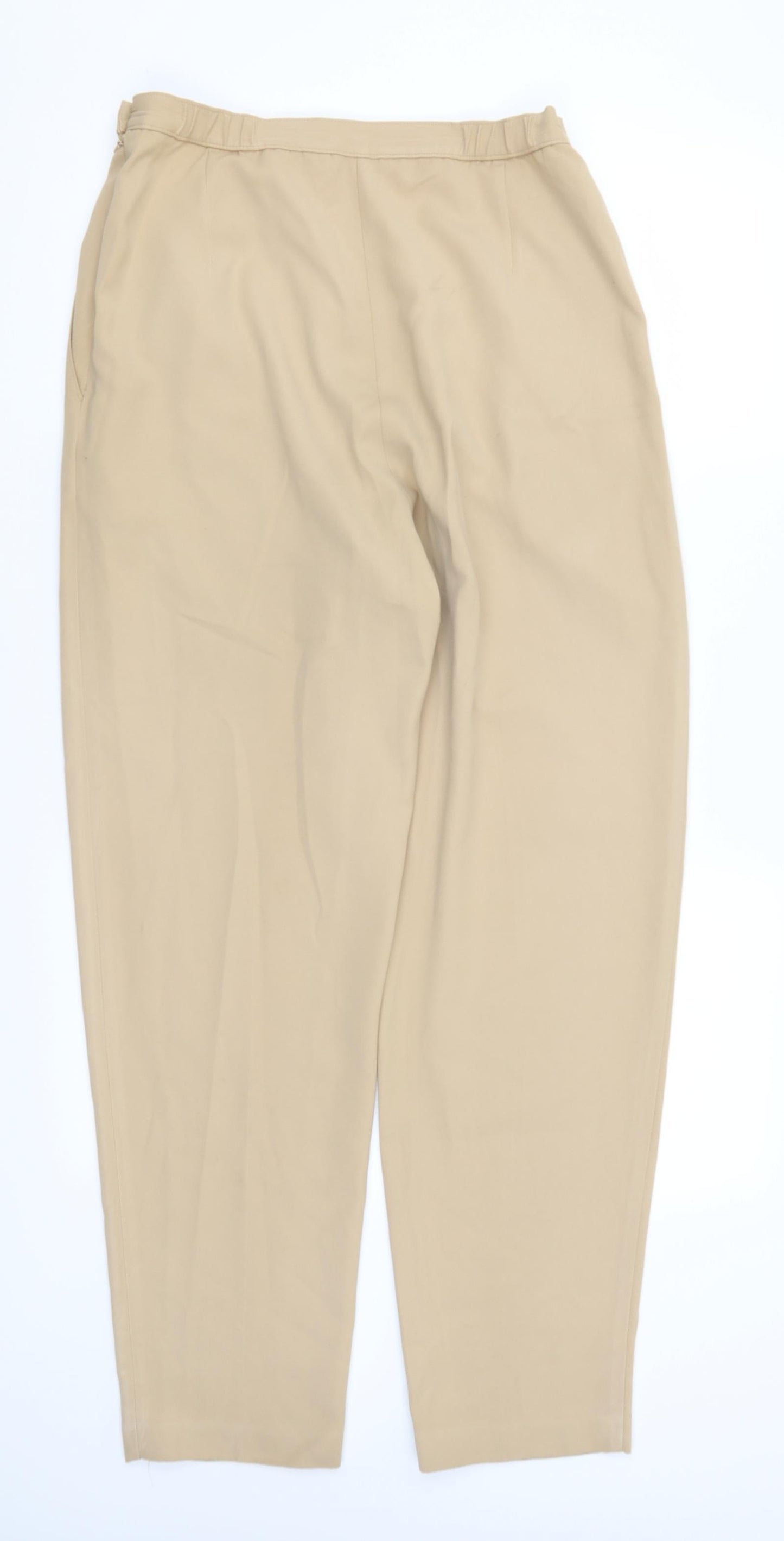 M&S Womens Brown  Polyester Trousers  Size 14 L29.5 in Regular